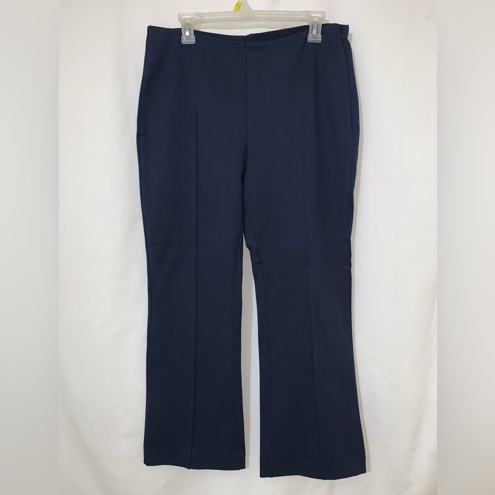 NWT Everlane The Dream Kick Flare Pin-tuck Side Zip Pull On Trouser Navy L - Picture 5 of 16